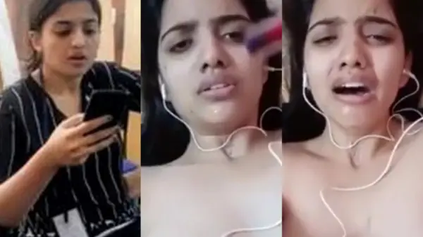 Cute GF Masturbating on VC with BF HD Video