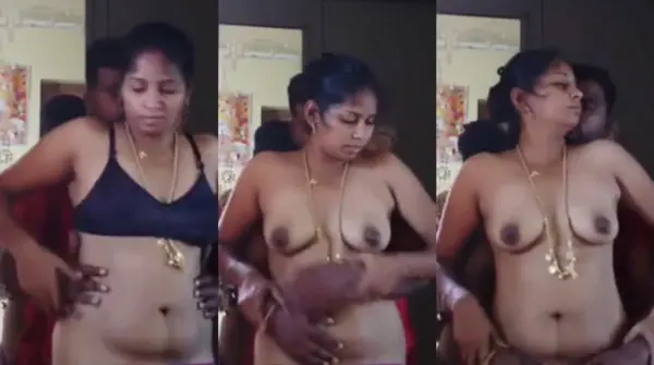 Tamil Cute Aunty Kissing & Showing Boobs HD Video