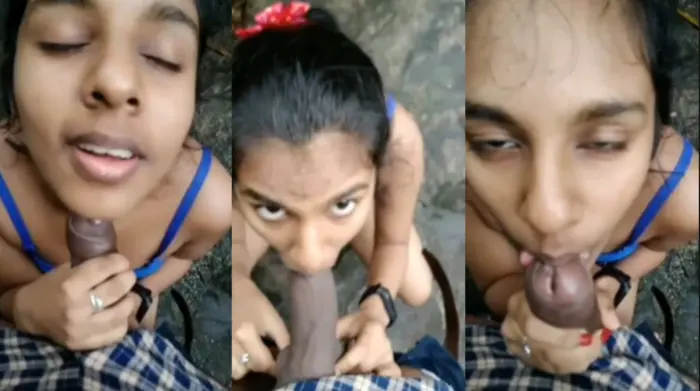 Sri Lankan Lovers GF Blowjob & Tittyfuck Outside HD Video